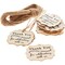 100-Pack Wood Thank You Tags with Twine for Wedding and Baby Shower Party Favors, 1.8 x 2.3 Inches